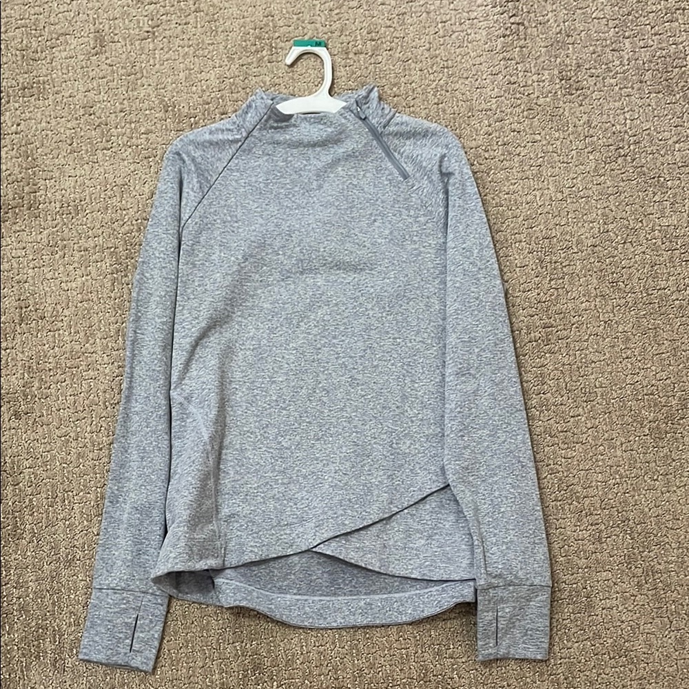 Gray Long Sleeve Athletic Top